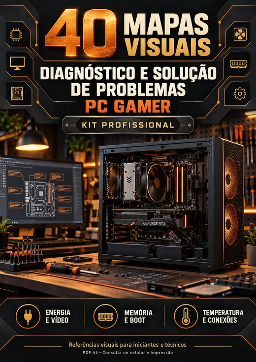 Capa dos 40 Mapas Visuais de Diagnóstico e Solução de Problemas